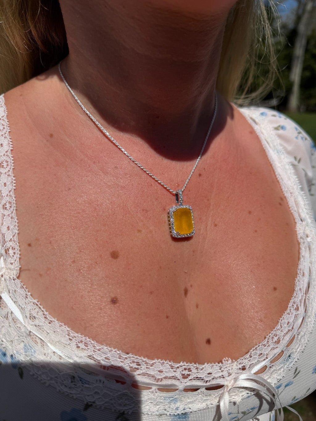 Moissanite Royalty Honey Pendant | 925 Silver