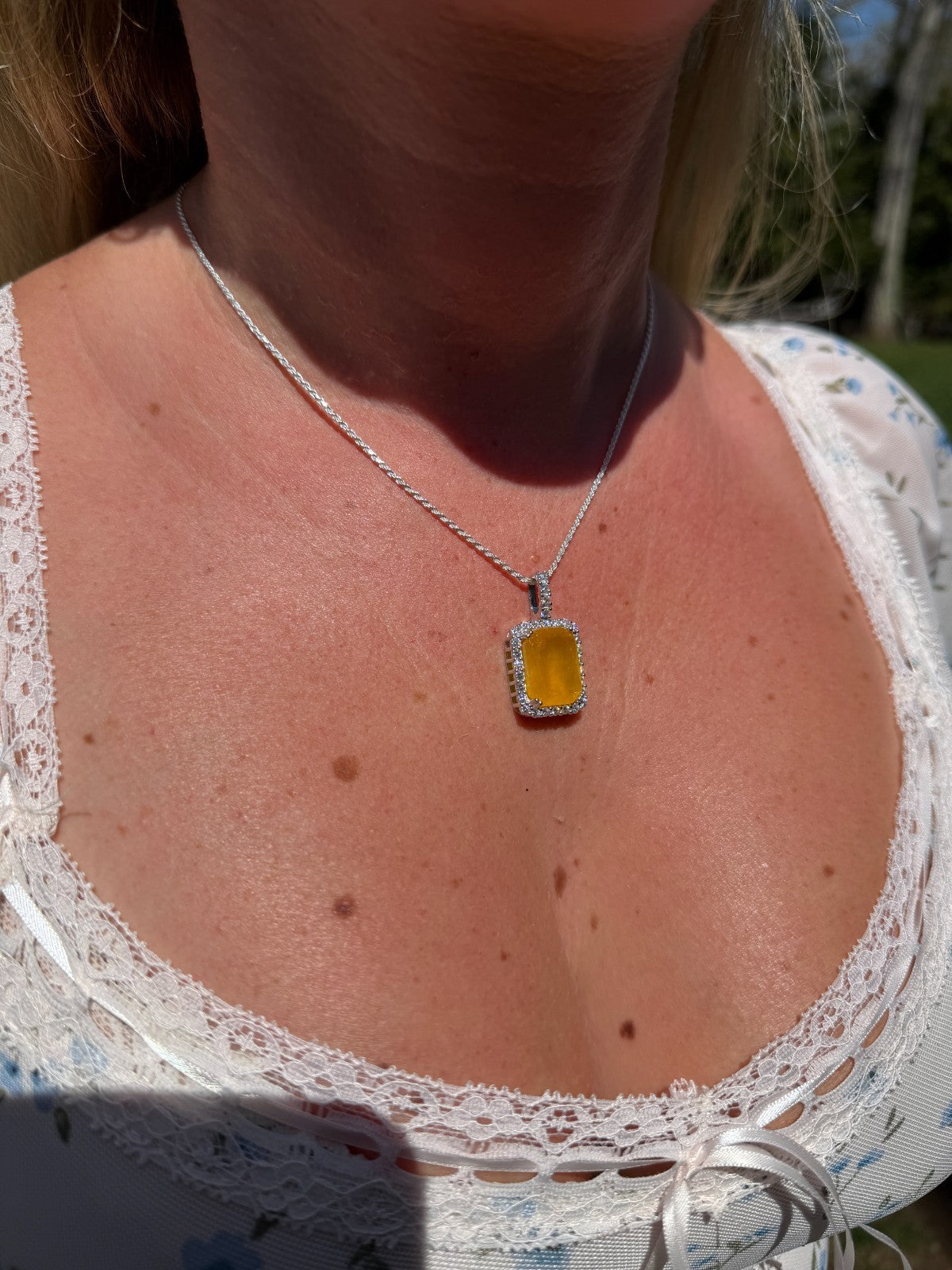 Moissanite Royalty Honey Pendant | 925 Silver