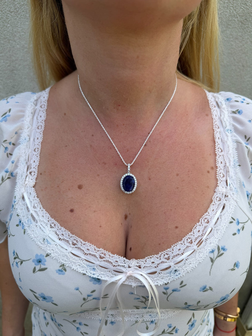 Moissanite Royalty Midnight Ocean Pendant | 925 Silver