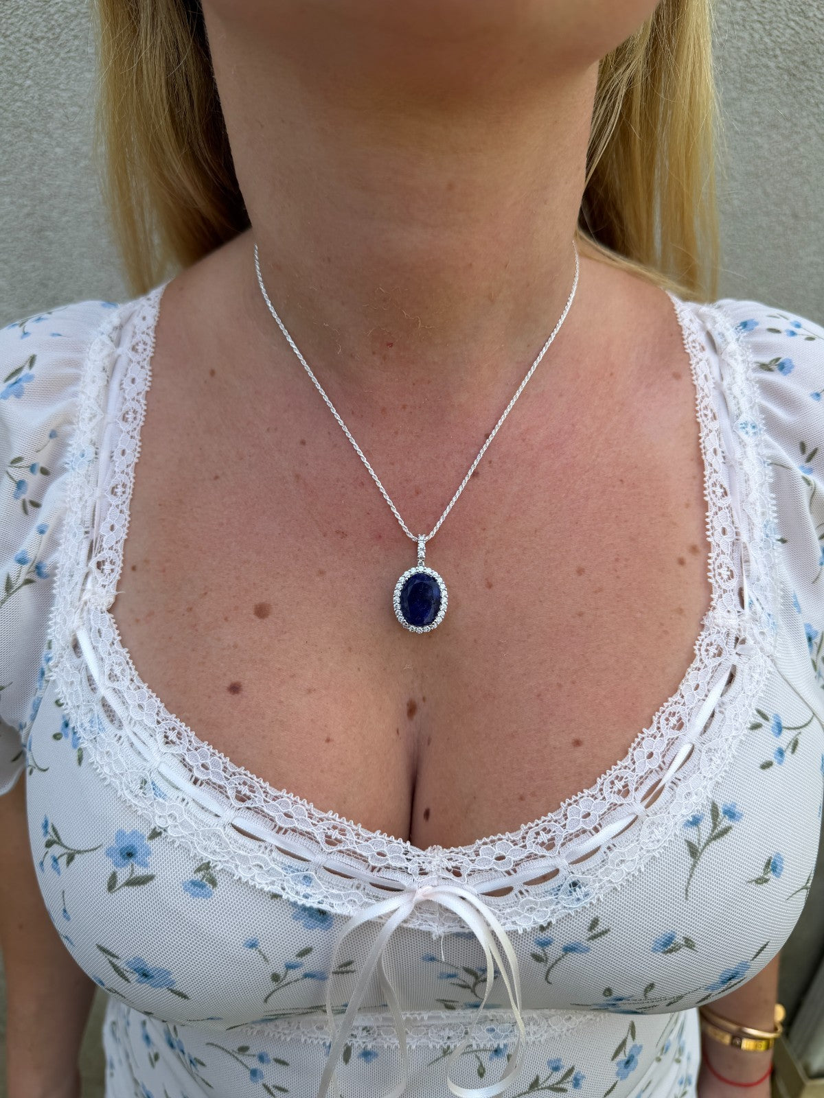 Moissanite Royalty Midnight Ocean Pendant | 925 Silver
