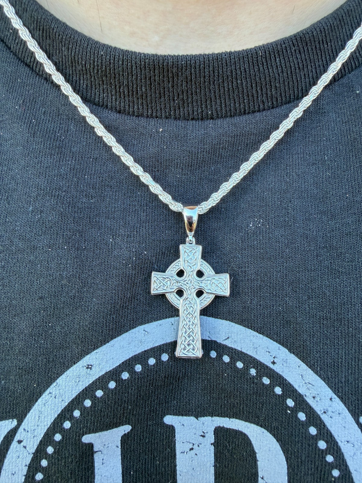 Handmade Viking Celtic Cross Pendant | 14k Gold Vermeil 925 Silver