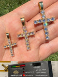 Moissanite Upside Down Setting Tennis Cross | 14k Gold Vermeil 925 Silver