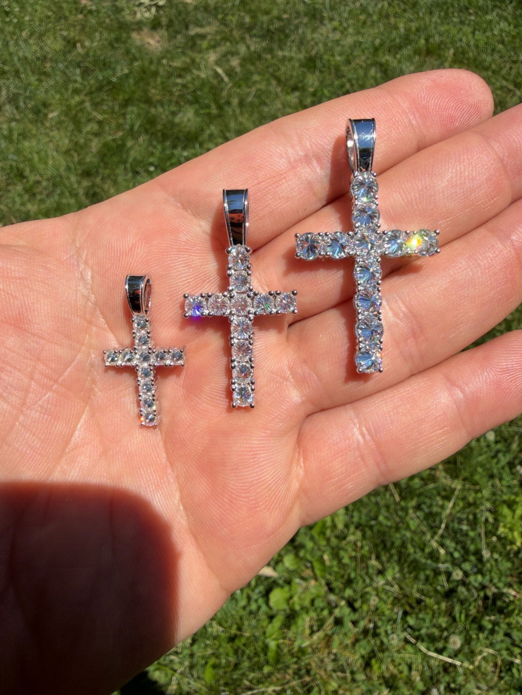 Moissanite Upside Down Setting Tennis Cross | 925 Silver