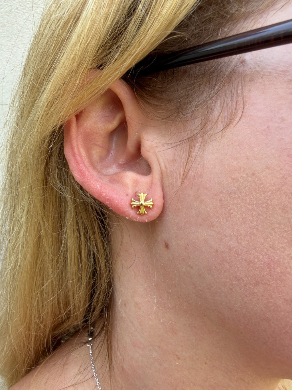 Hearts Of Chrome Cross Earrings | 14k Gold Vermeil 925 Silver