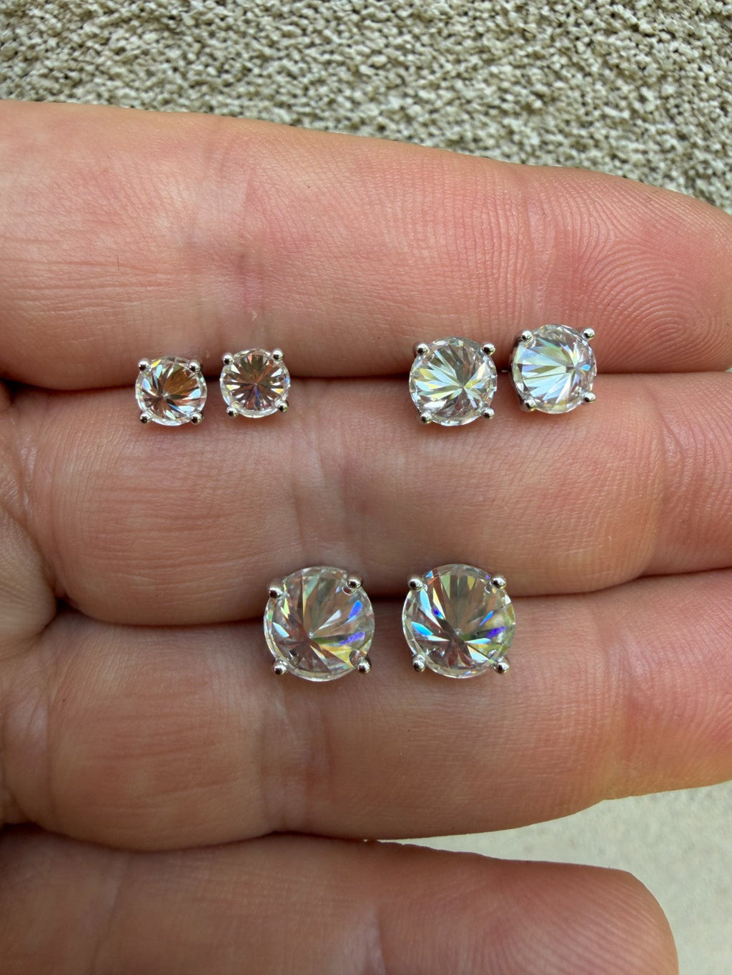 Moissanite Upside Down Reverse Set Pushback Stud Earrings | 925 Silver