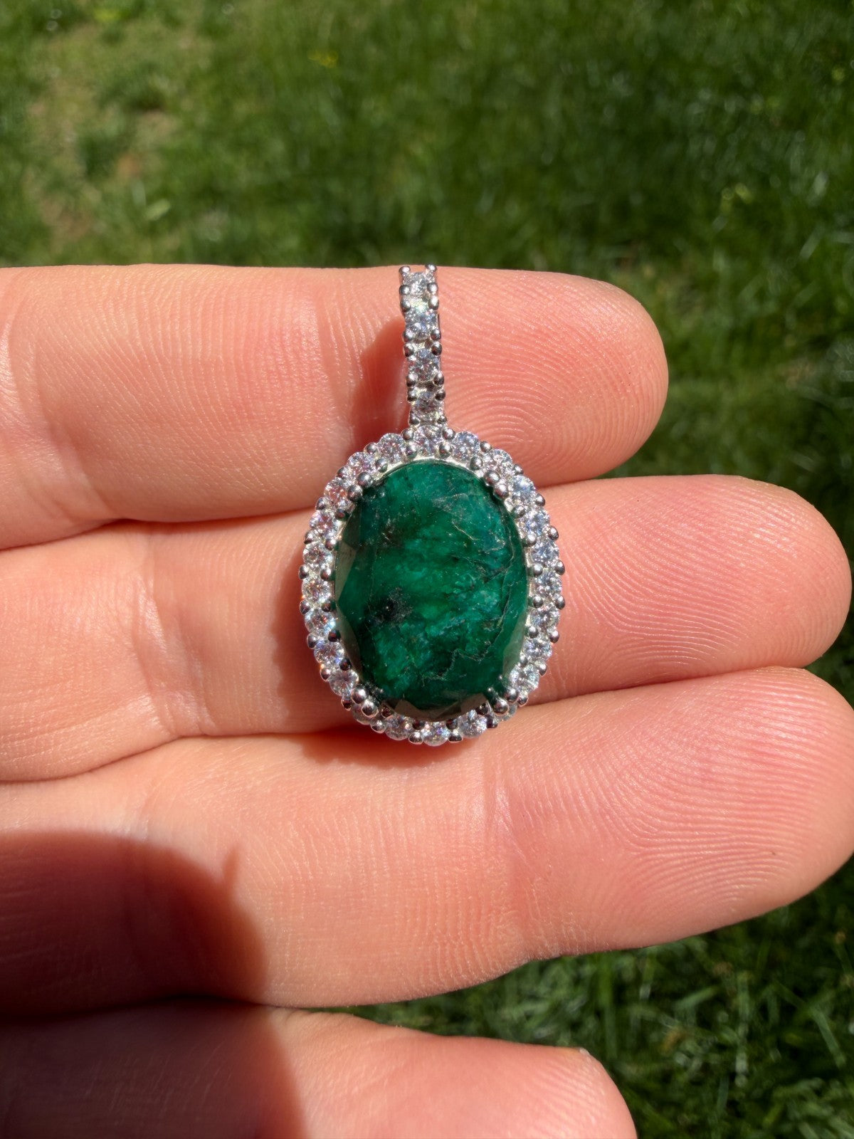 Moissanite Royalty Green Phantom Pendant | 925 Silver
