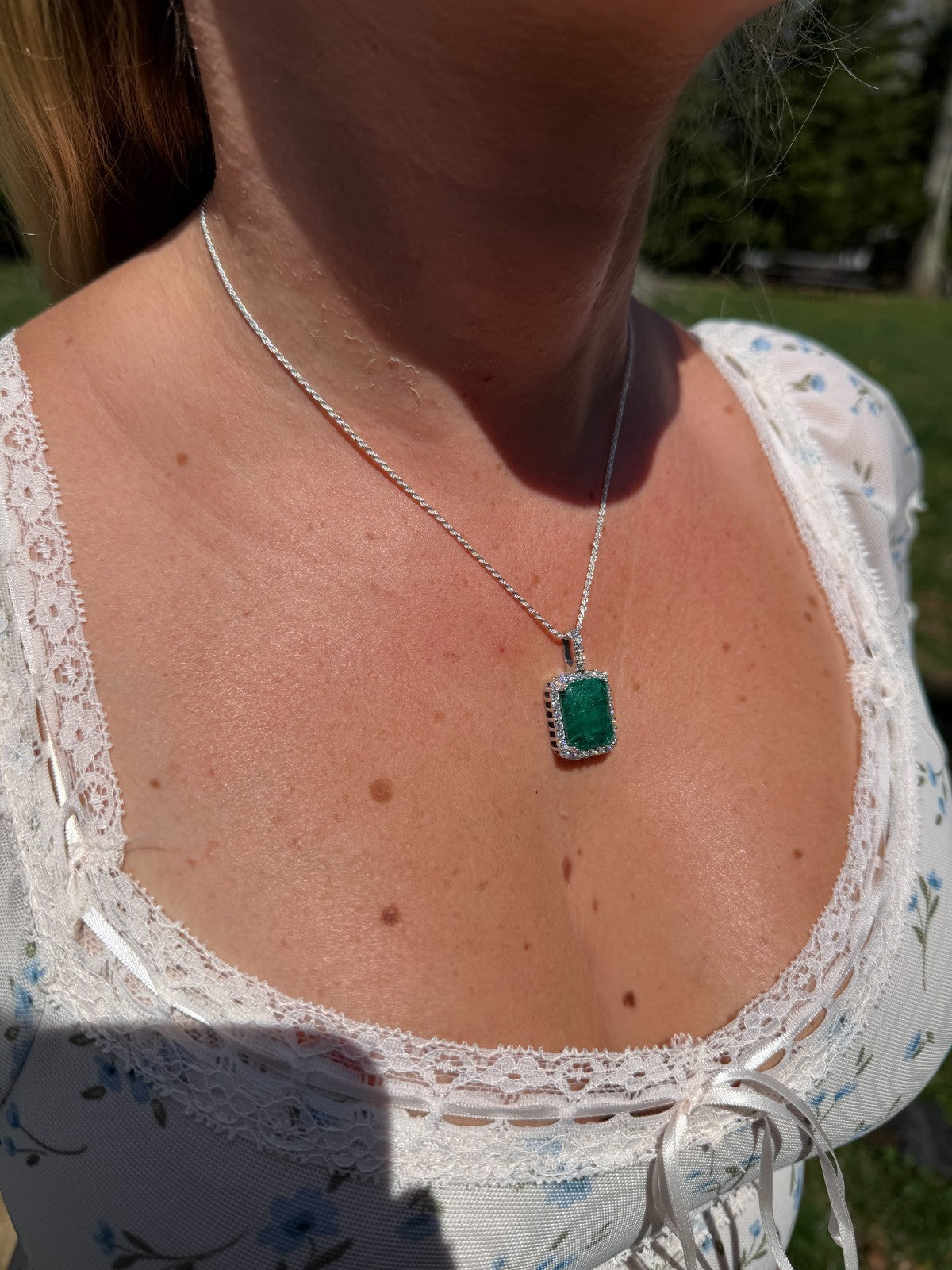Moissanite Royalty Green Phantom Pendant | 925 Silver
