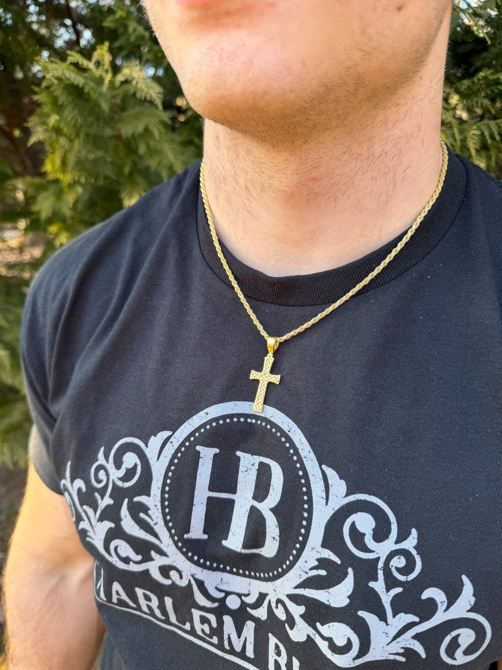 Viking Warrior Celtic Cross Pendant | 14k Gold Vermeil 925 Silver