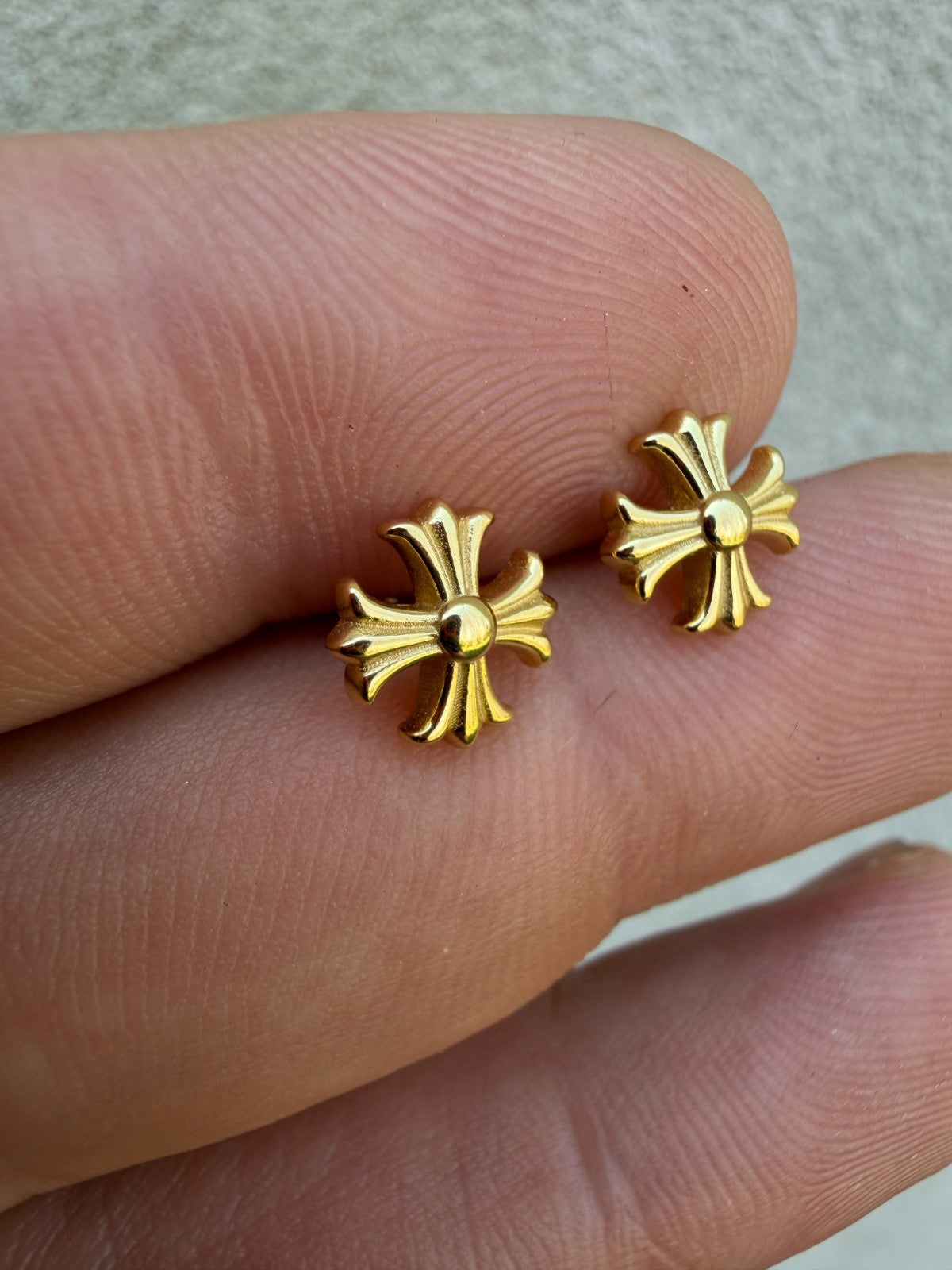 Hearts Of Chrome Cross Earrings | 14k Gold Vermeil 925 Silver