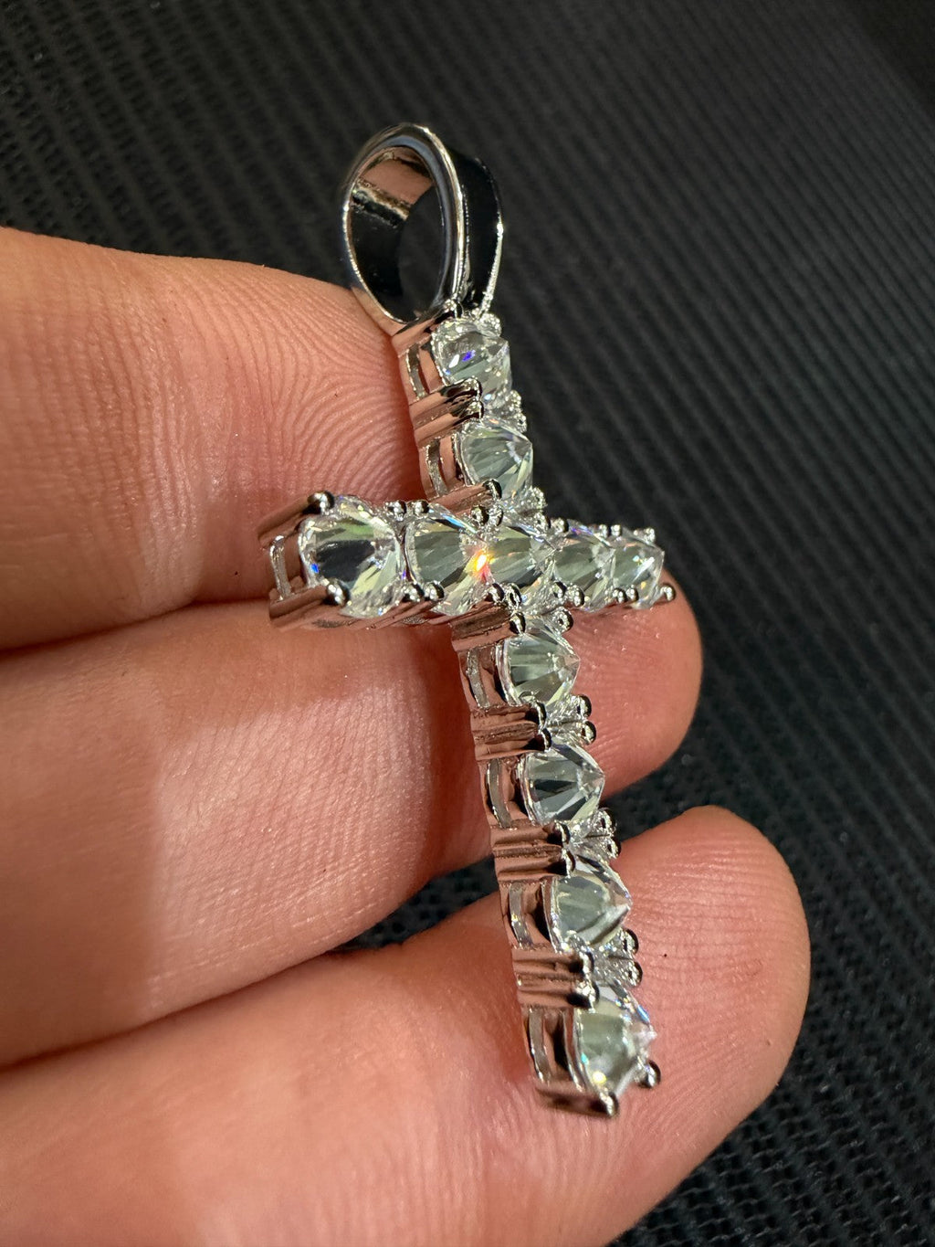 Moissanite Upside Down Setting Tennis Cross | 925 Silver