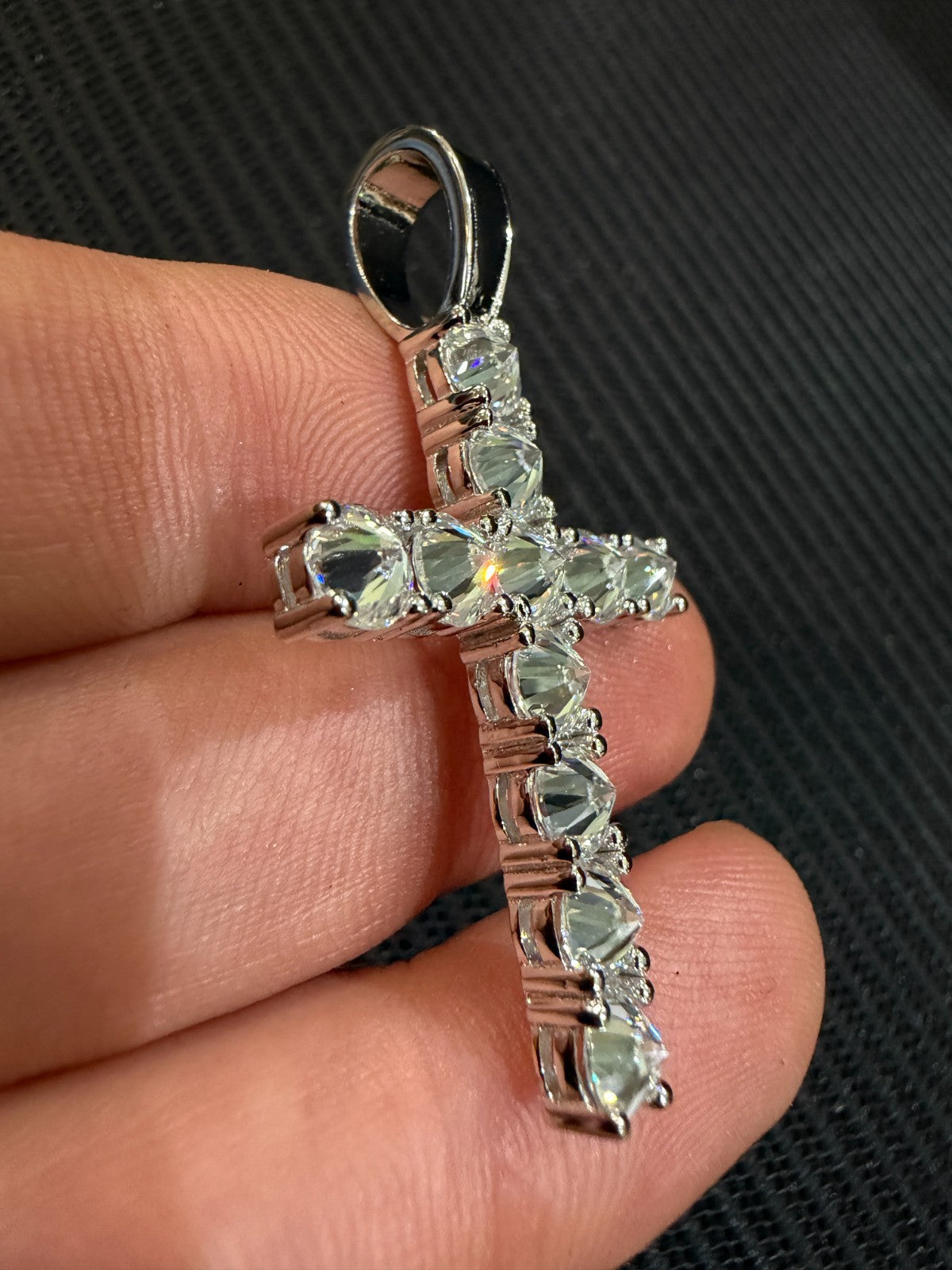 Moissanite Upside Down Setting Tennis Cross | 925 Silver