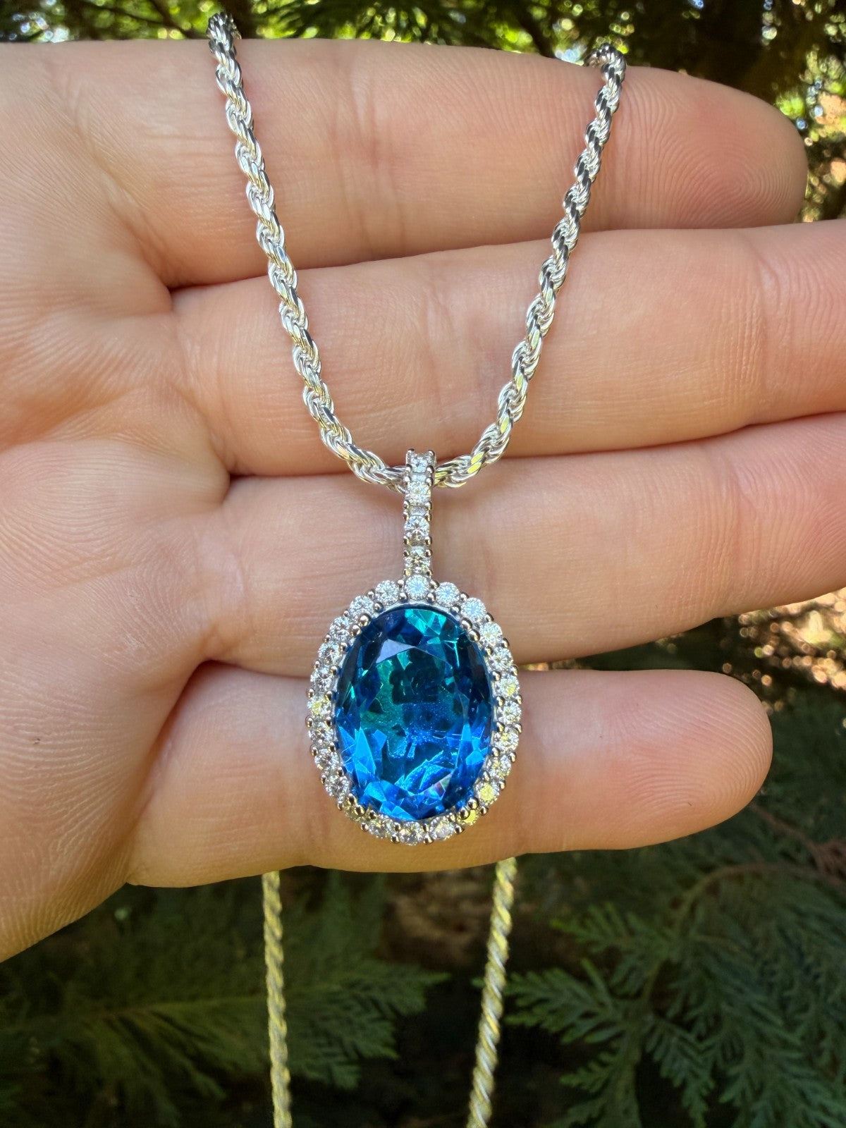 Moissanite Royalty Ocean Freeze Pendant | 925 Silver