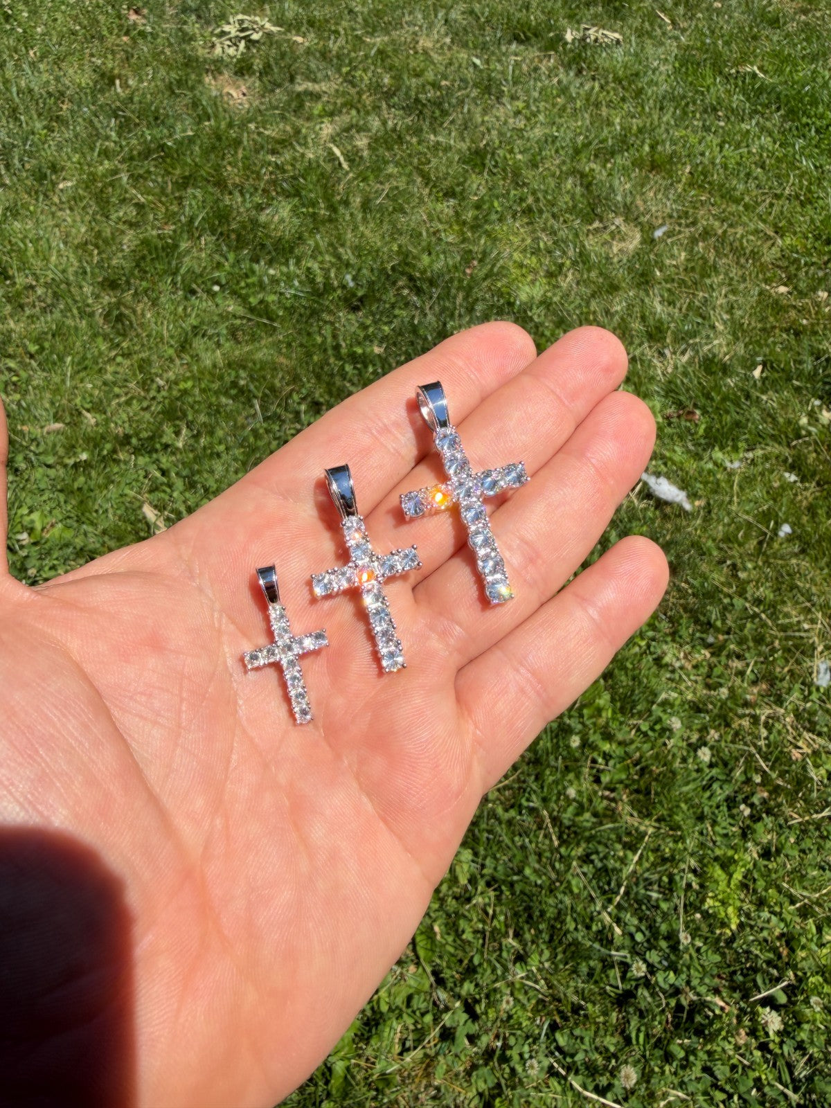 Moissanite Upside Down Setting Tennis Cross | 925 Silver