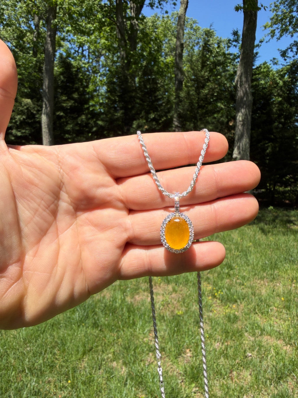 Moissanite Royalty Honey Pendant | 925 Silver