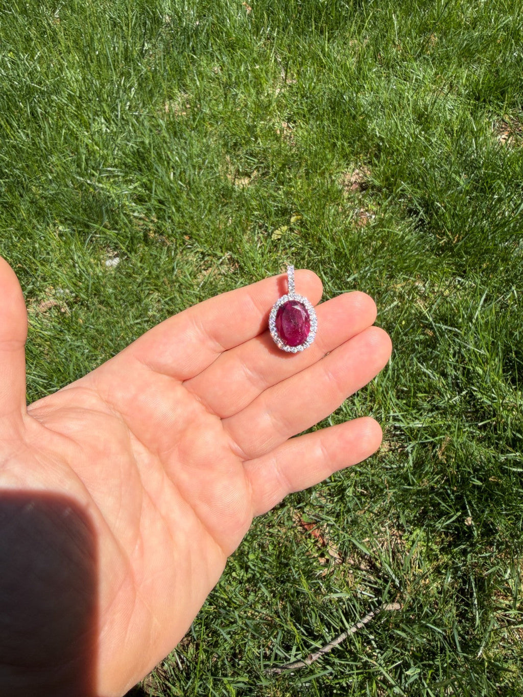 Moissanite Royalty Red Ruby Pendant | 925 Silver