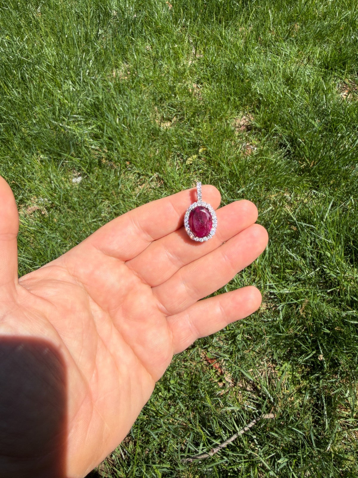 Moissanite Royalty Red Ruby Pendant | 925 Silver