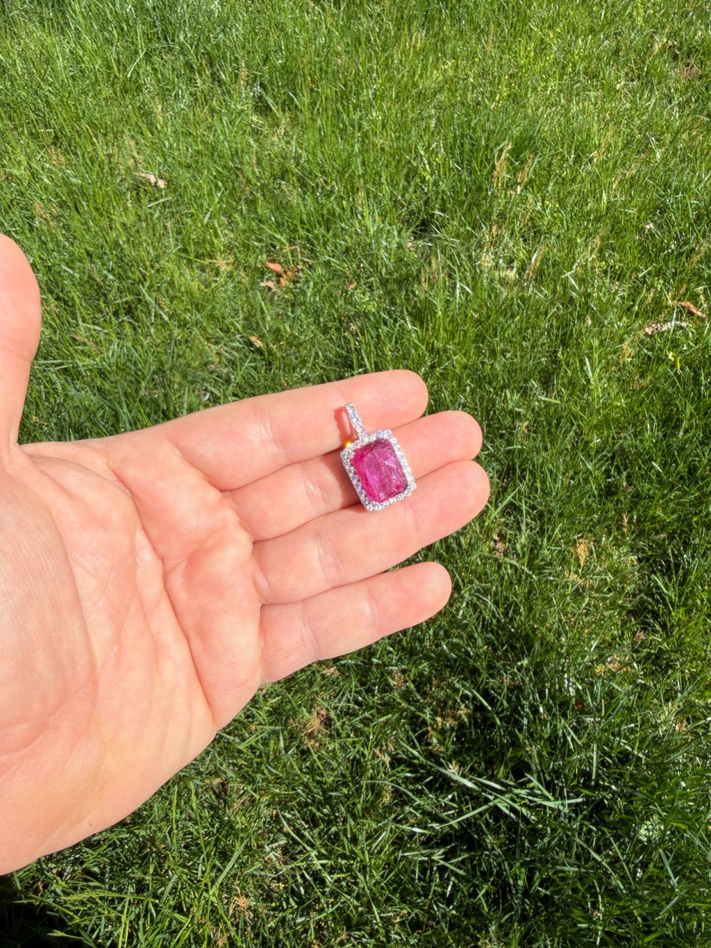 Moissanite Royalty Red Ruby Pendant | 925 Silver