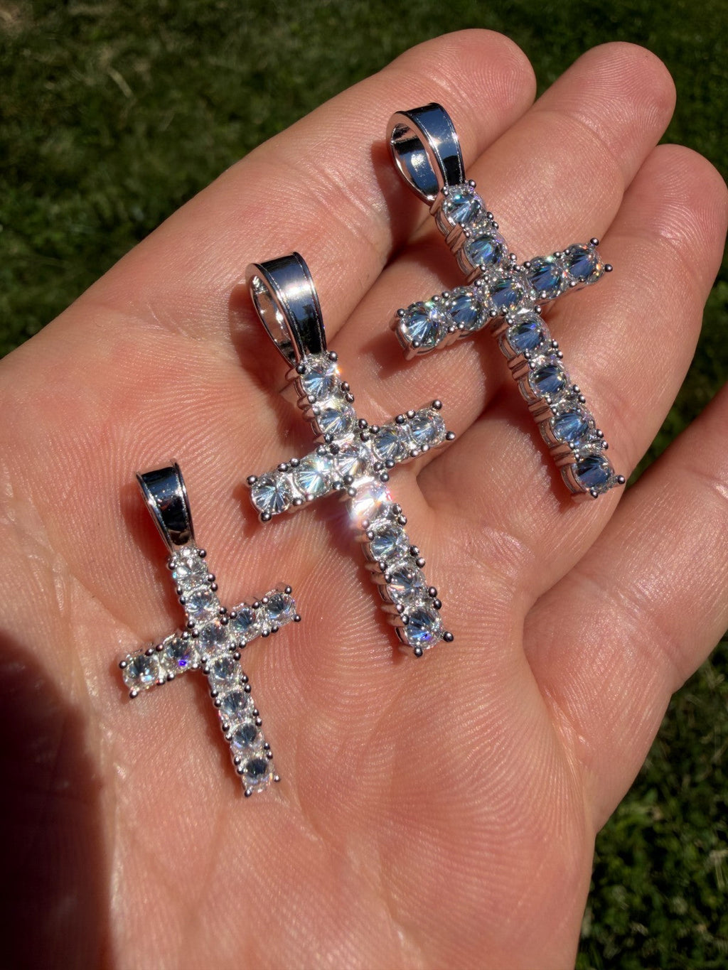 Moissanite Upside Down Setting Tennis Cross | 925 Silver
