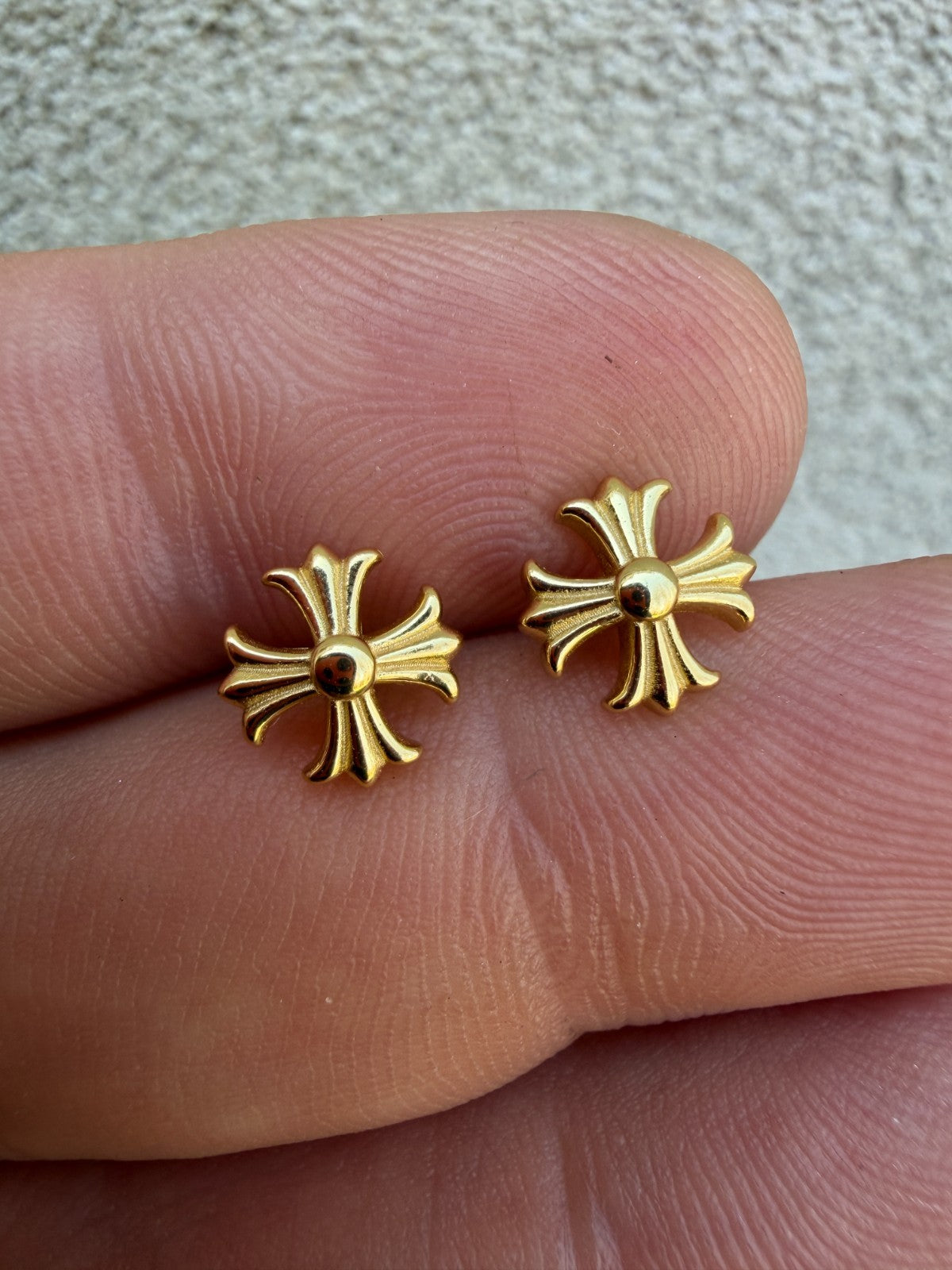 Hearts Of Chrome Cross Earrings | 14k Gold Vermeil 925 Silver