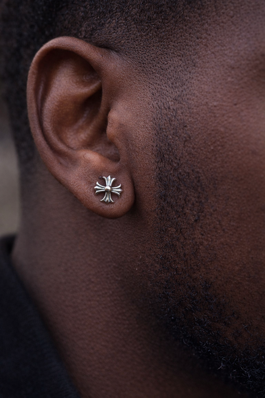 Hearts Of Chrome Cross Earrings | 925 Silver Oxidized