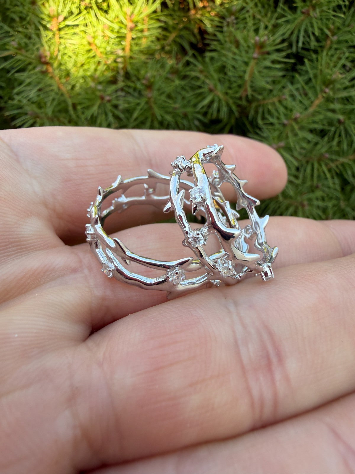 Moissanite Crown Of Thorns Eternity Band Ring | 925 Silver