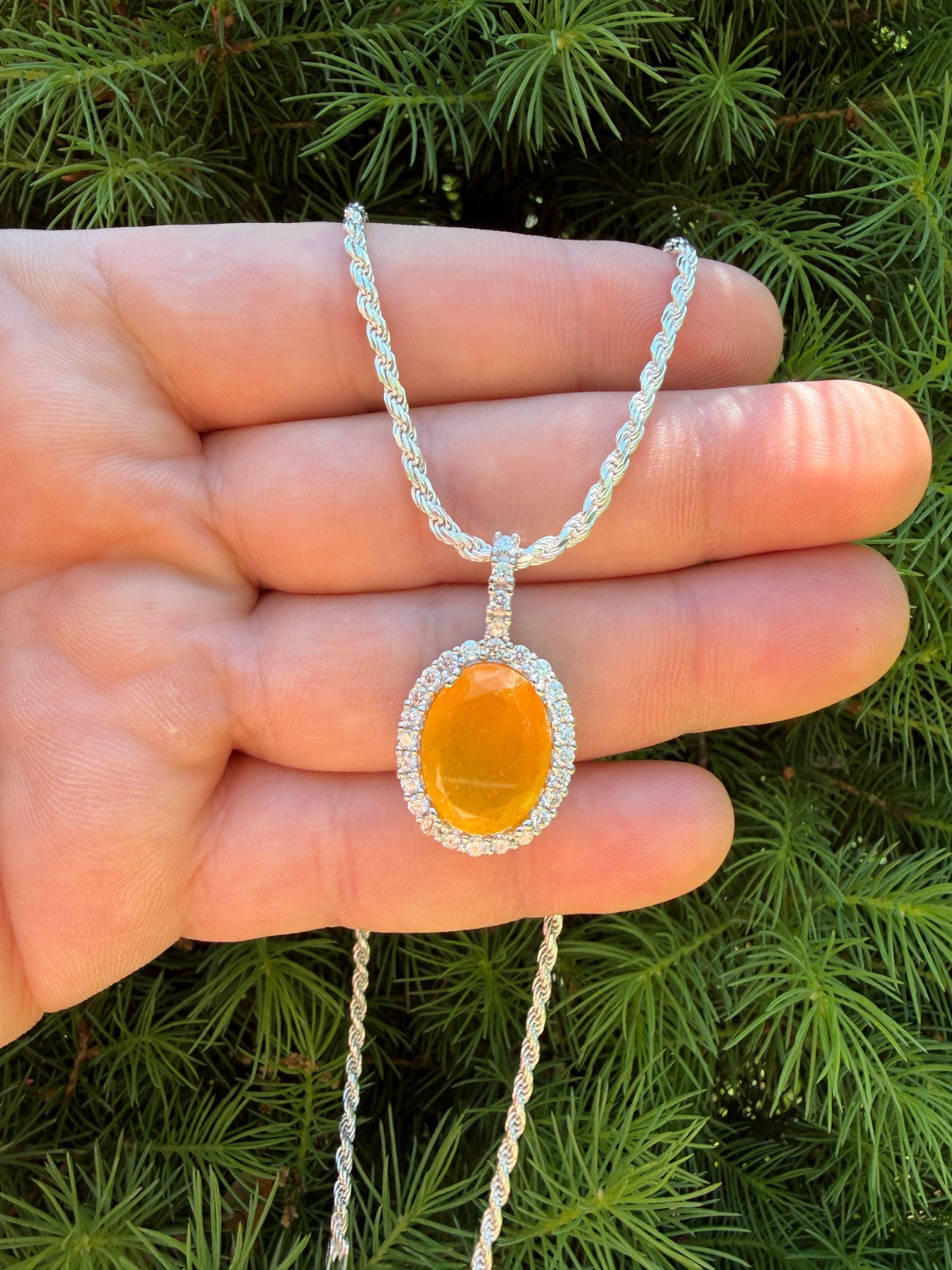Moissanite Royalty Honey Pendant | 925 Silver