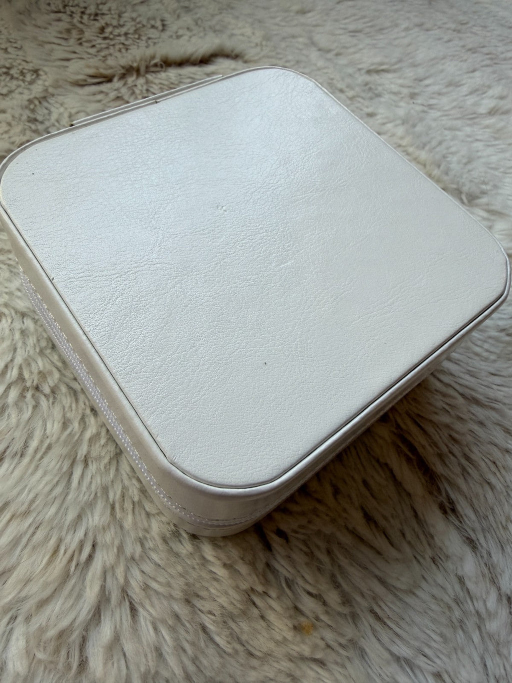 Harlembling Mini Leather Travel Jewelry Box Case | White