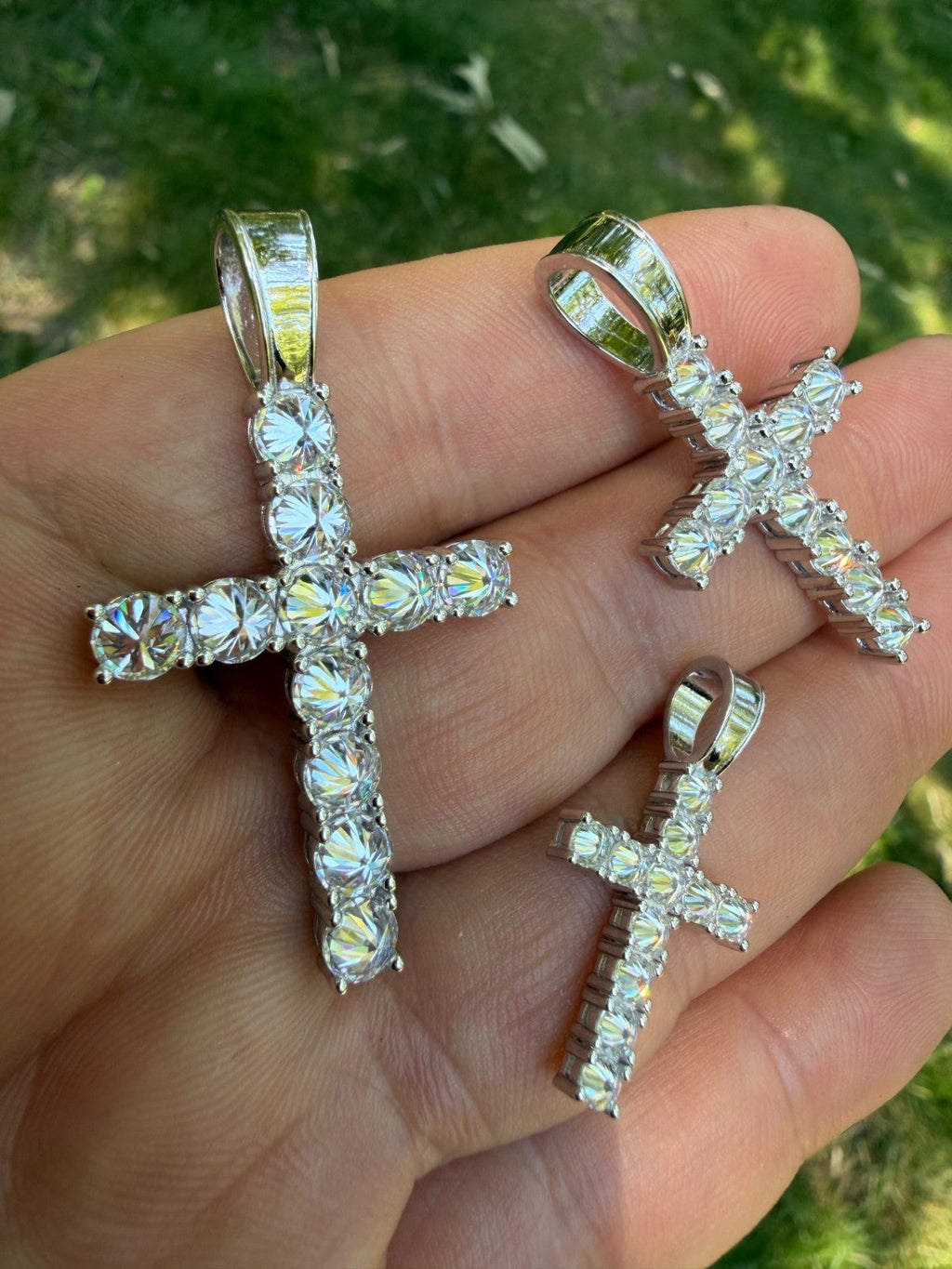 Moissanite Upside Down Setting Tennis Cross | 925 Silver
