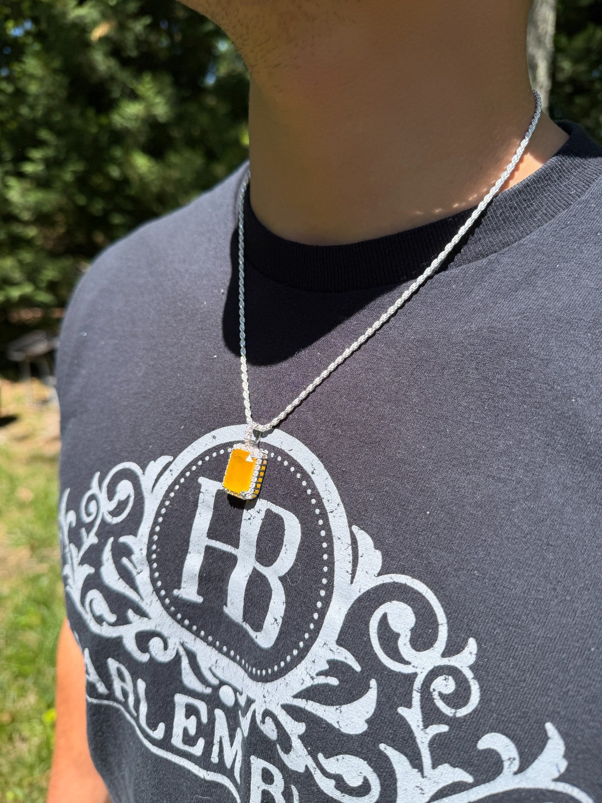 Moissanite Royalty Honey Pendant | 925 Silver