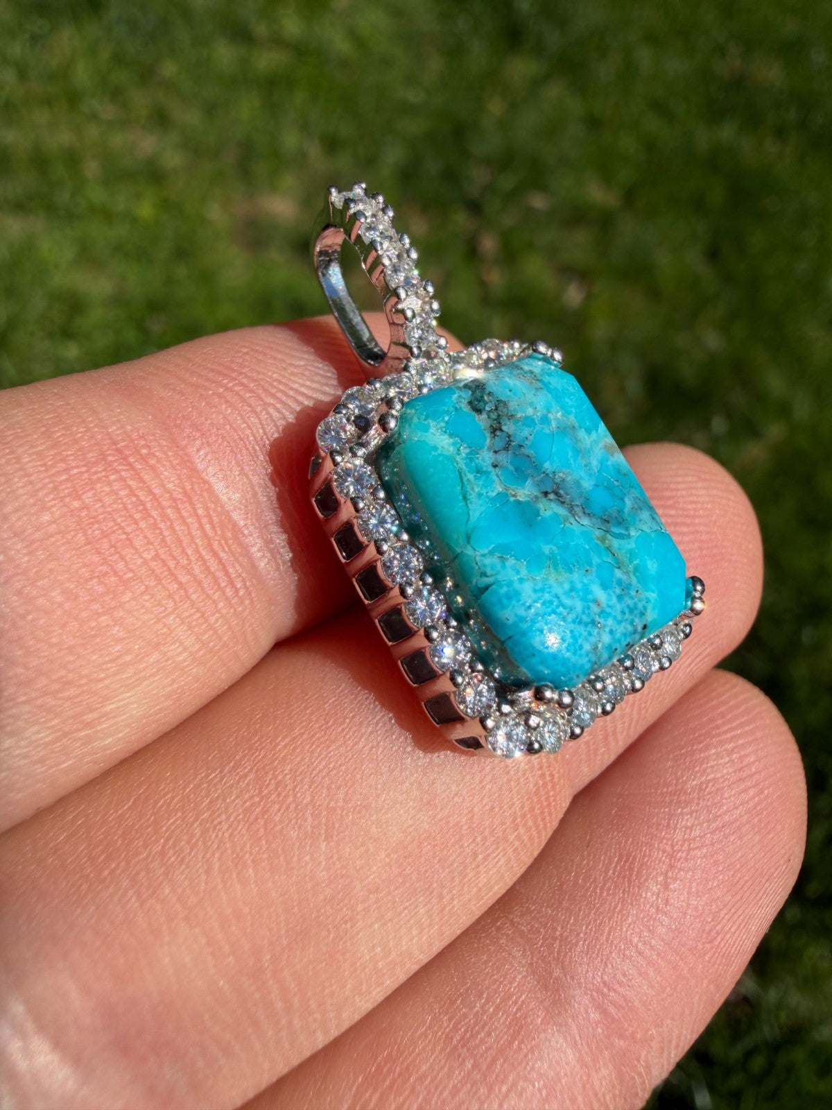 Moissanite Royalty Ocean Freeze Pendant | 925 Silver