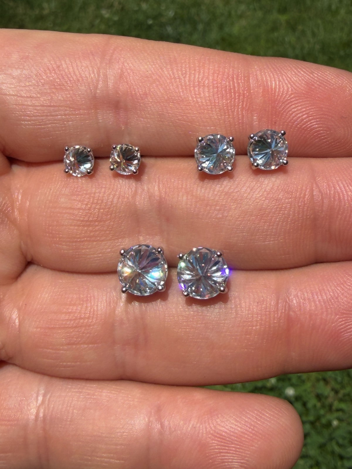 Moissanite Upside Down Reverse Set Pushback Stud Earrings | 925 Silver