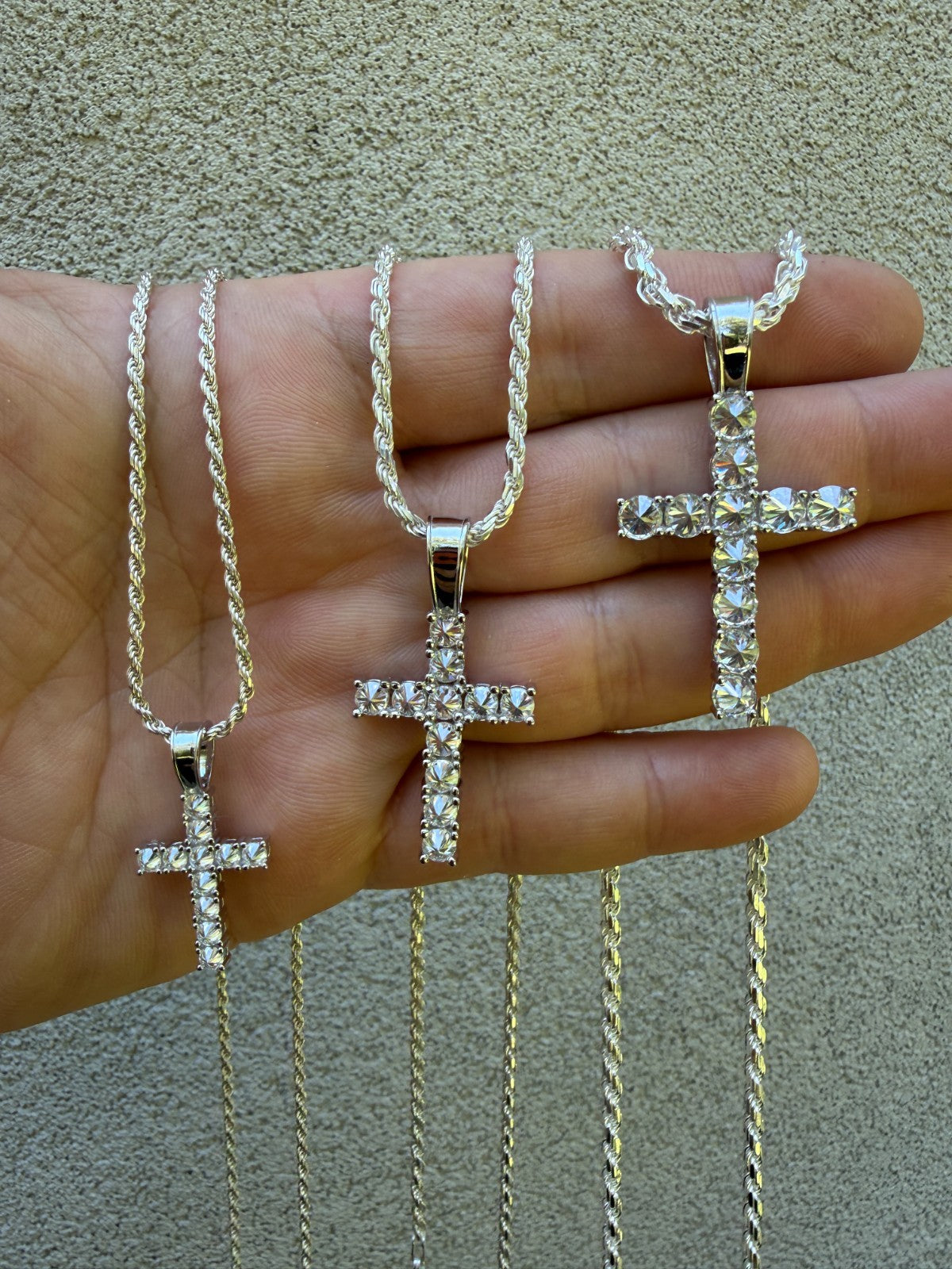Moissanite Upside Down Setting Tennis Cross | 925 Silver