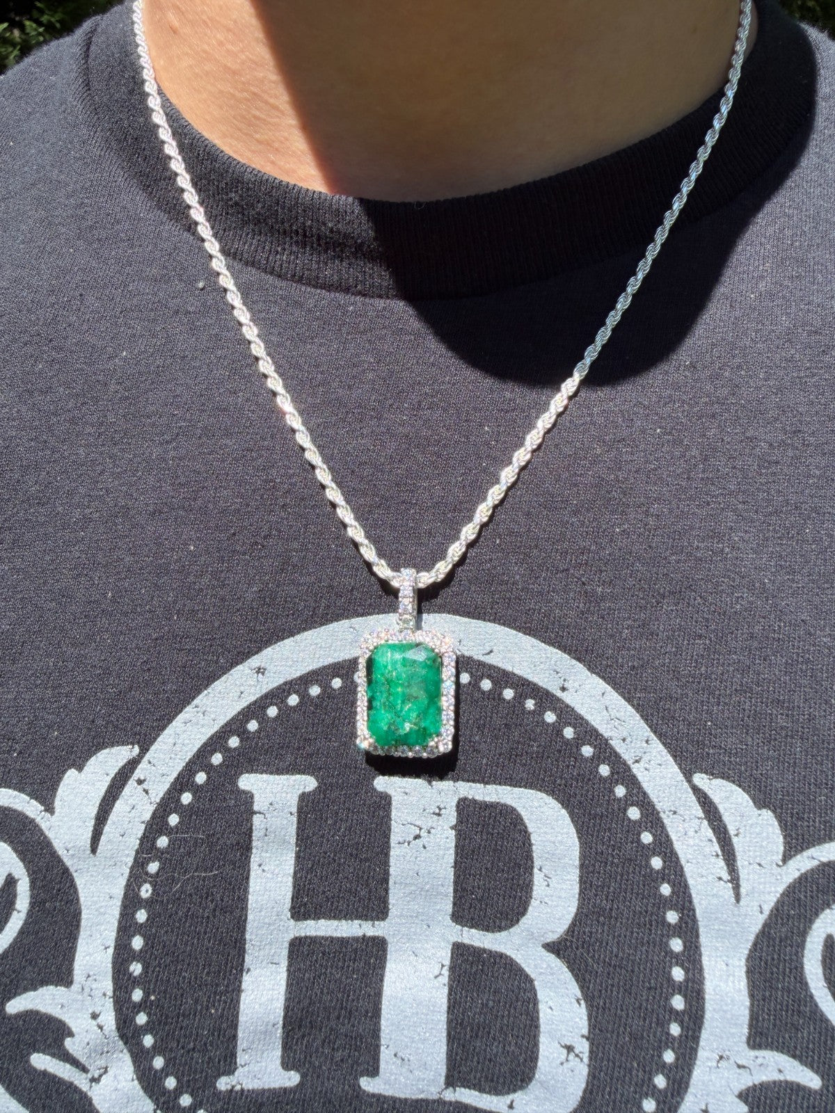 Moissanite Royalty Green Phantom Pendant | 925 Silver
