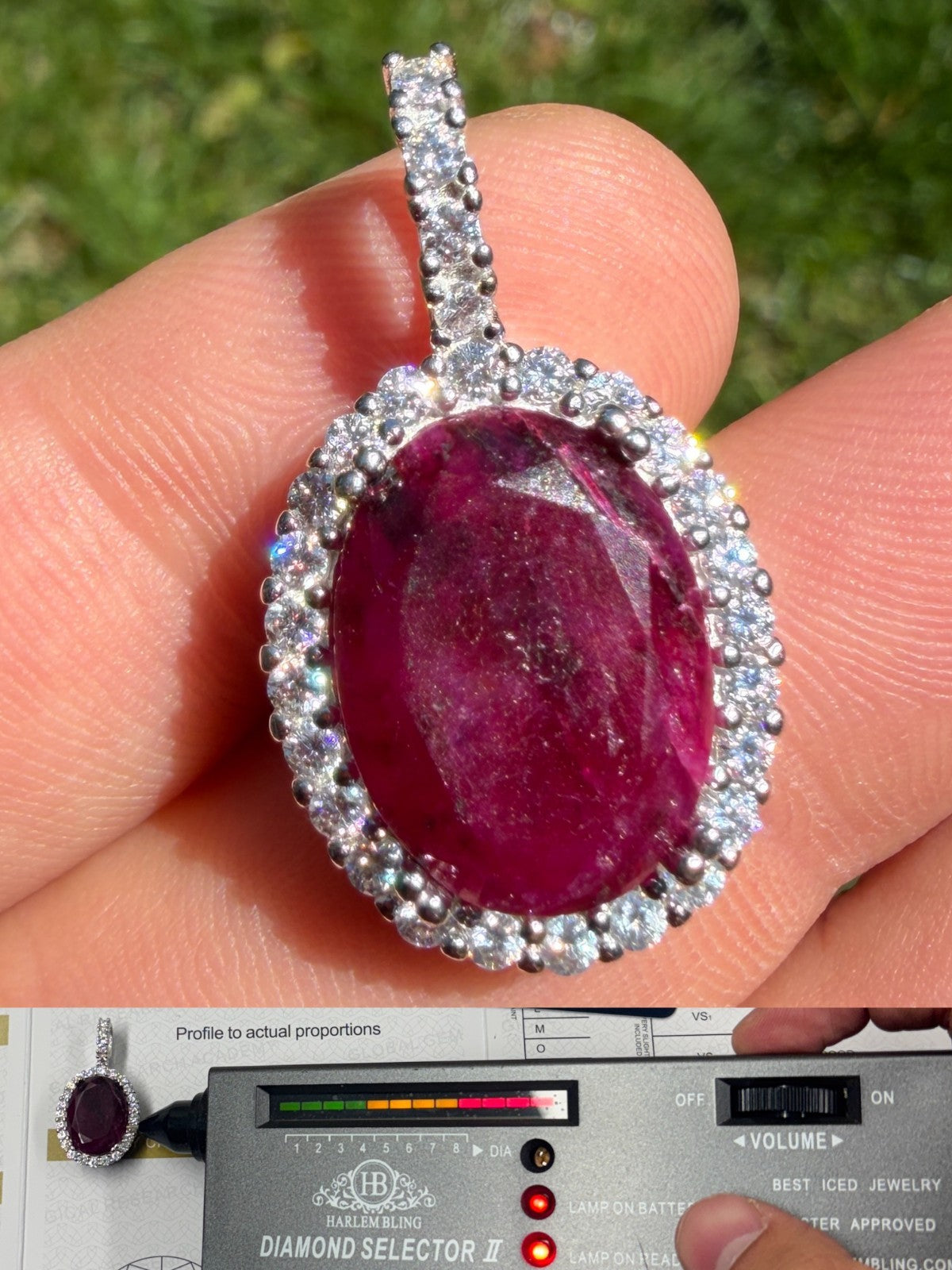 Moissanite Royalty Red Ruby Pendant | 925 Silver