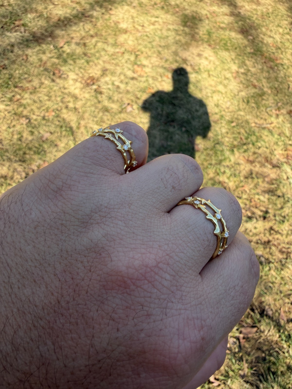 Moissanite Crown Of Thorns Eternity Band Ring | 14k Gold Vermeil 925 Silver