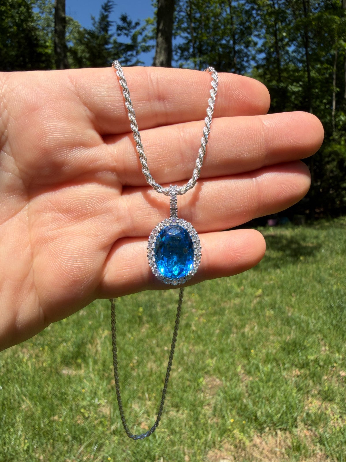 Moissanite Royalty Ocean Freeze Pendant | 925 Silver