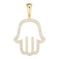 Moissanite Hamsa Cutout Pendant | 14k Gold Vermeil 925 Silver