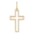 Moissanite Classic Cross Cutout Pendant | 14k Gold Vermeil 925 Silver