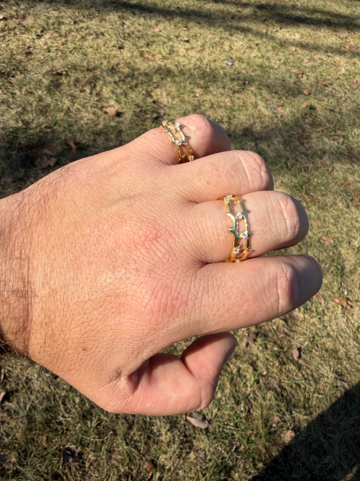 Moissanite Crown Of Thorns Eternity Band Ring | 14k Gold Vermeil 925 Silver