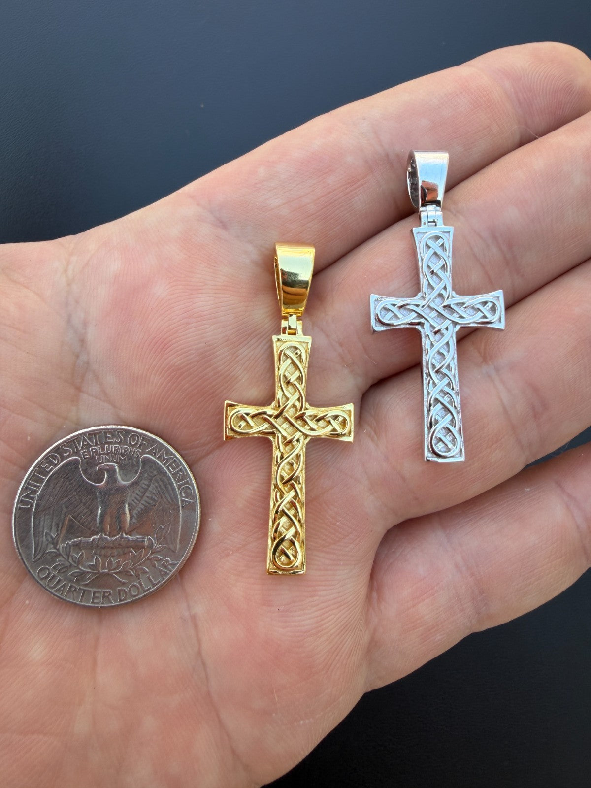 Viking Warrior Celtic Cross Pendant | 14k Gold Vermeil 925 Silver