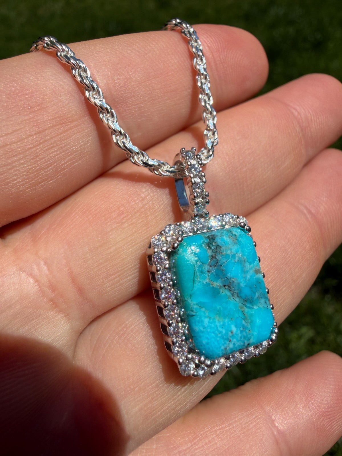 Moissanite Royalty Ocean Freeze Pendant | 925 Silver