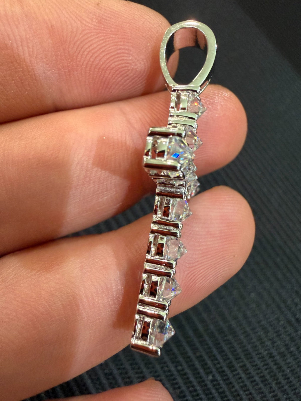 Moissanite Upside Down Setting Tennis Cross | 925 Silver