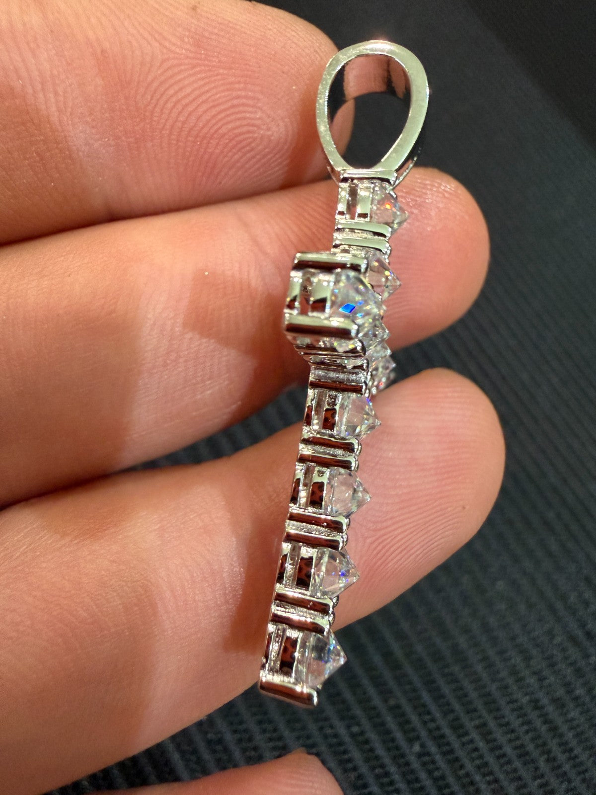 Moissanite Upside Down Setting Tennis Cross | 925 Silver