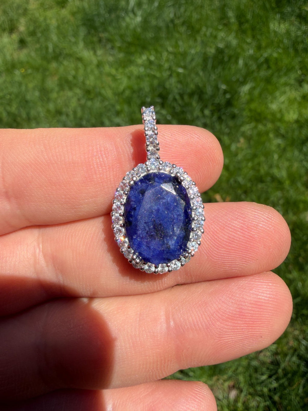 Moissanite Royalty Midnight Ocean Pendant | 925 Silver
