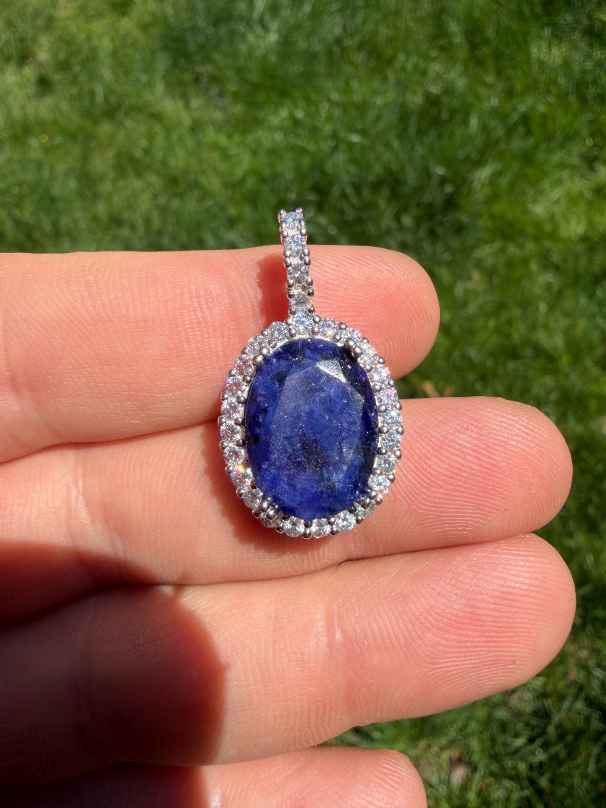 Moissanite Royalty Midnight Ocean Pendant | 925 Silver