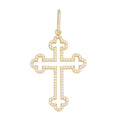 Moissanite Gothic Cross Cutout Pendant | 14k Gold Vermeil 925 Silver