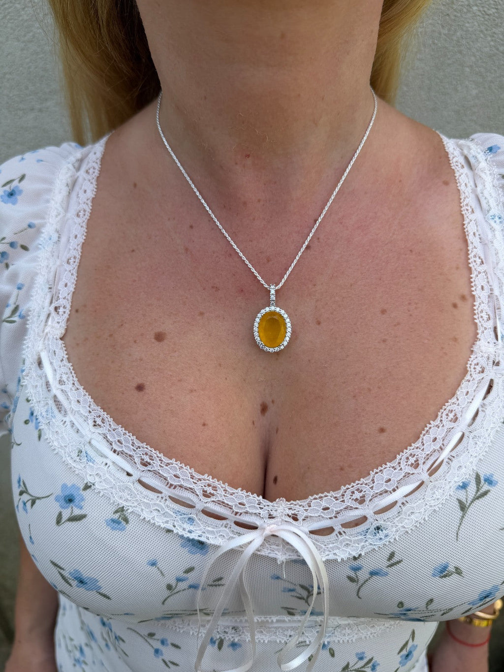 Moissanite Royalty Honey Pendant | 925 Silver