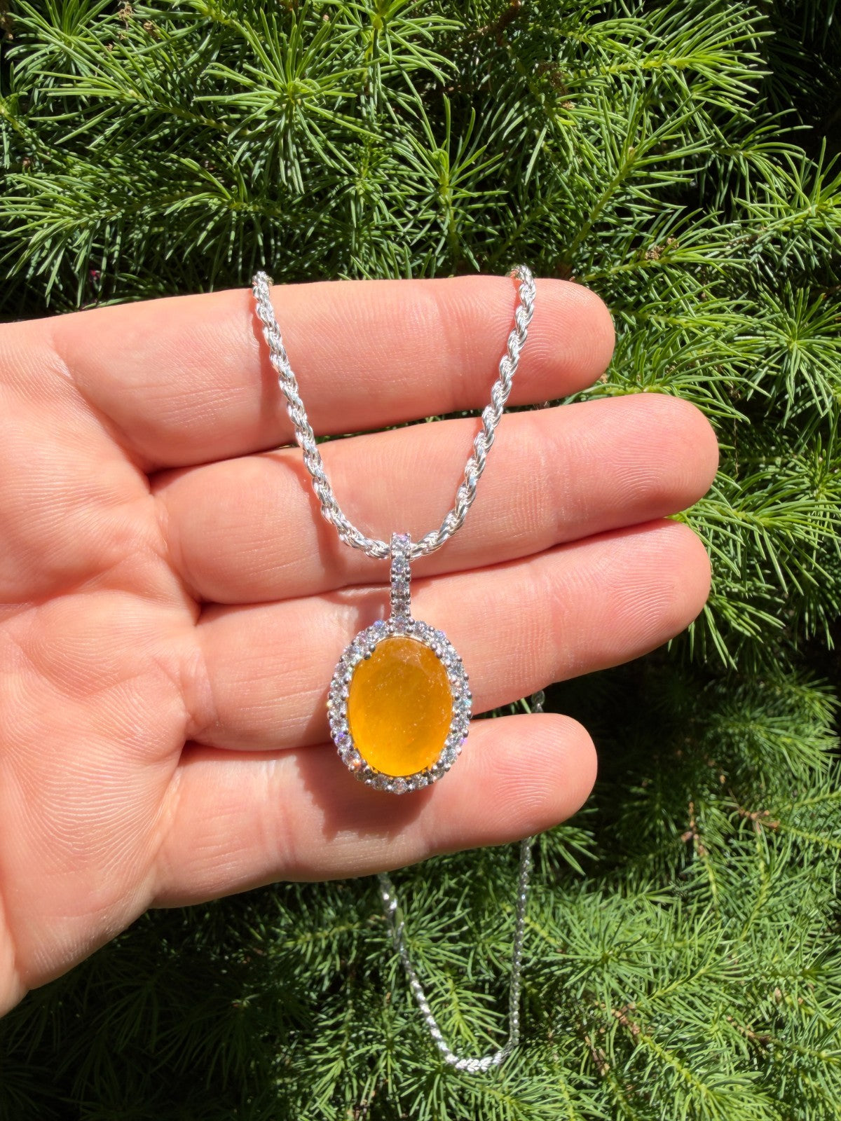 Moissanite Royalty Honey Pendant | 925 Silver