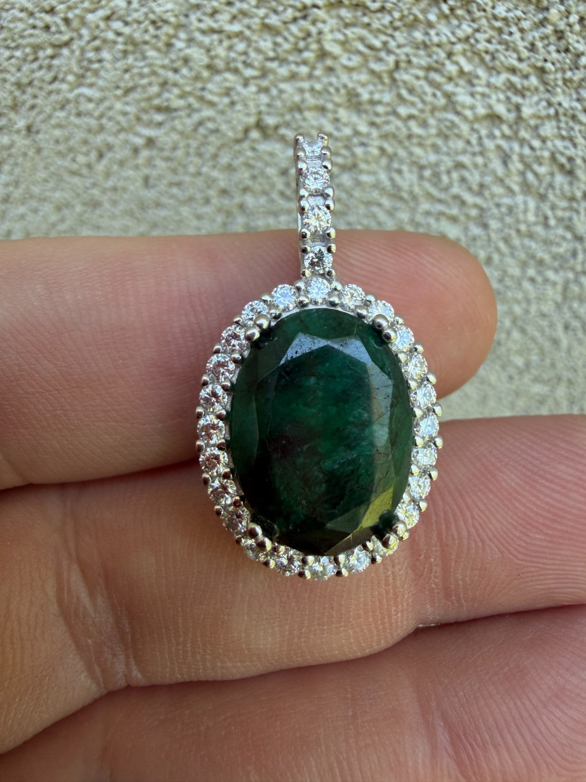 Moissanite Royalty Green Phantom Pendant | 925 Silver