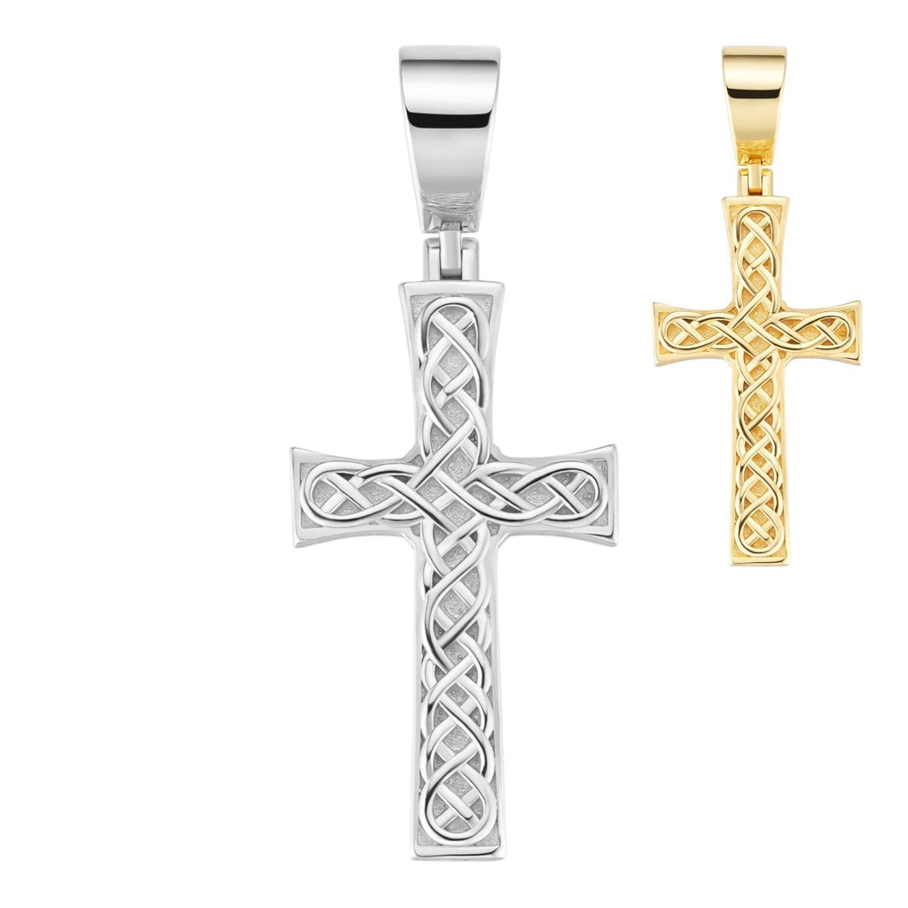 Viking Warrior Celtic Cross Pendant | 14k Gold Vermeil 925 Silver